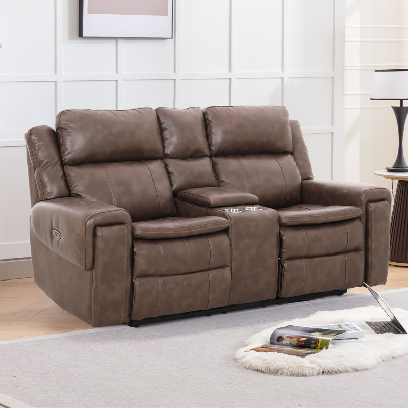 Wayfair leather loveseat recliner sale